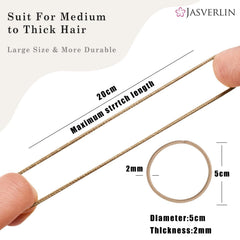 JASVERLIN elástico negro para cabello, diseño duradero evita enredos.