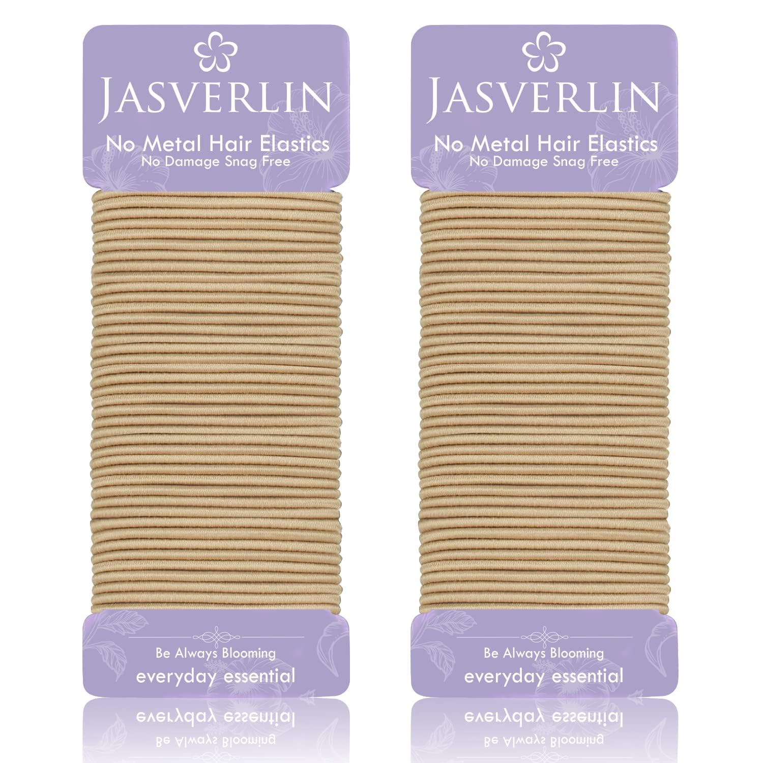 JASVERLIN elástico blanco ultrafino para cabello fino, sujeción suave.
