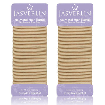 JASVERLIN elástico blanco ultrafino para cabello fino, sujeción suave.