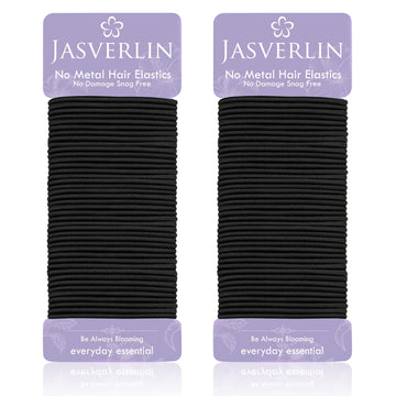 Elástico Jasverlin negro ultra-delgado para cabello fino con sujeción suave