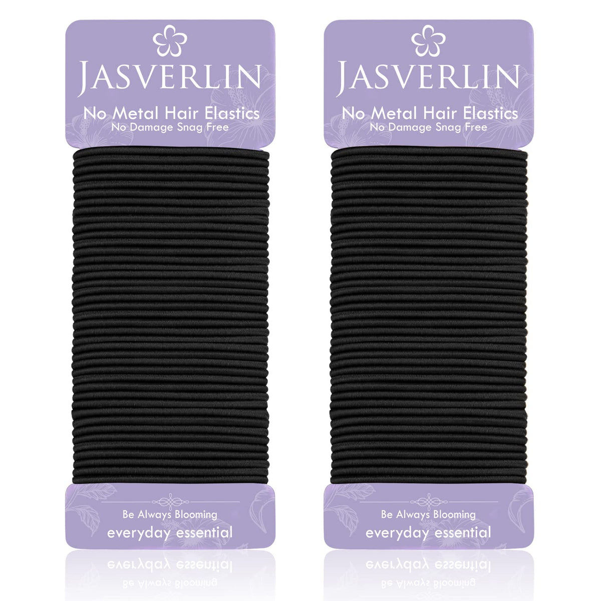 Elástico Jasverlin negro ultra-delgado para cabello fino con sujeción suave