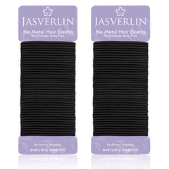 Elástico Jasverlin negro ultra-delgado para cabello fino con sujeción suave