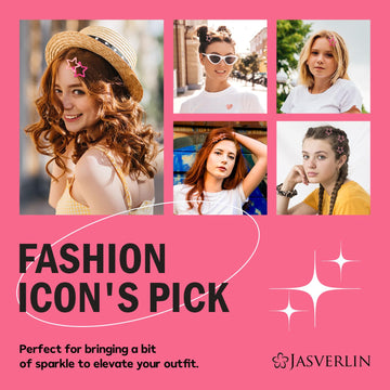 Clip estrella fucsia grande de JASVERLIN ideal para recogidos vistosos.