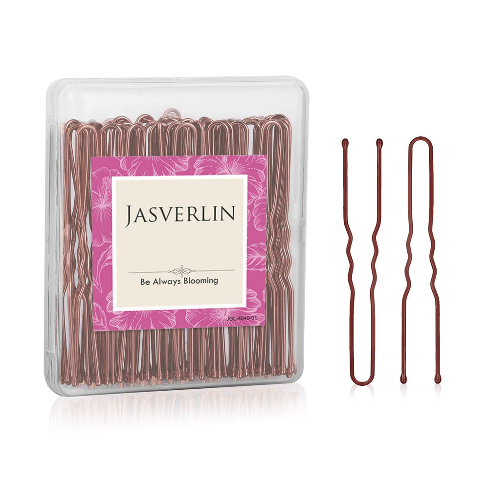 JASVERLIN pasadores en forma de U marrón para moño, fijación suave y duradera.