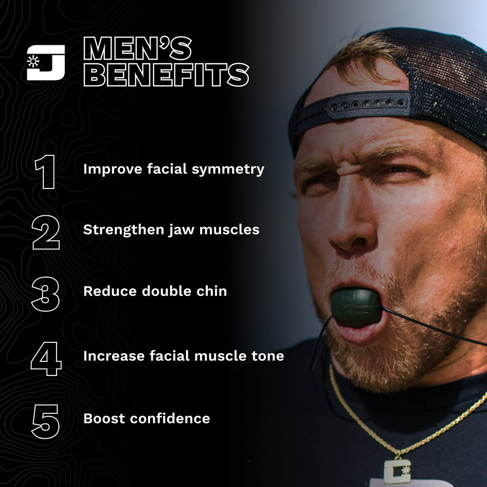 Jawzrsize ajuste personalizado azul para entrenamiento facial cómodo.