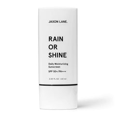 Rain or Shine de Jaxon Lane, bote SPF50 para protección diaria del rostro.