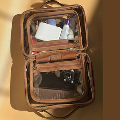 JAZD bolsa de viaje transparente de tamaño compacto para llenar con lo esencial.
