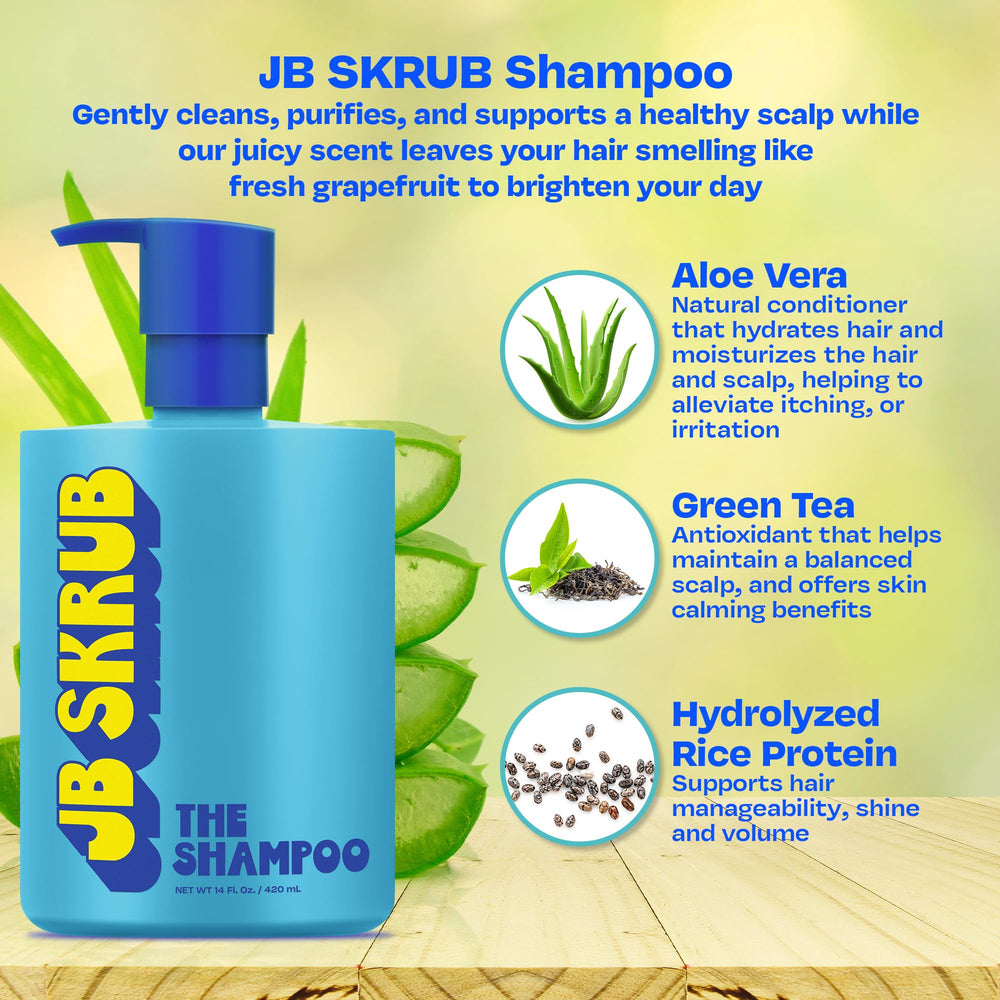 JB SKRUB Champú cítrico, frescura de cítricos en la etiqueta