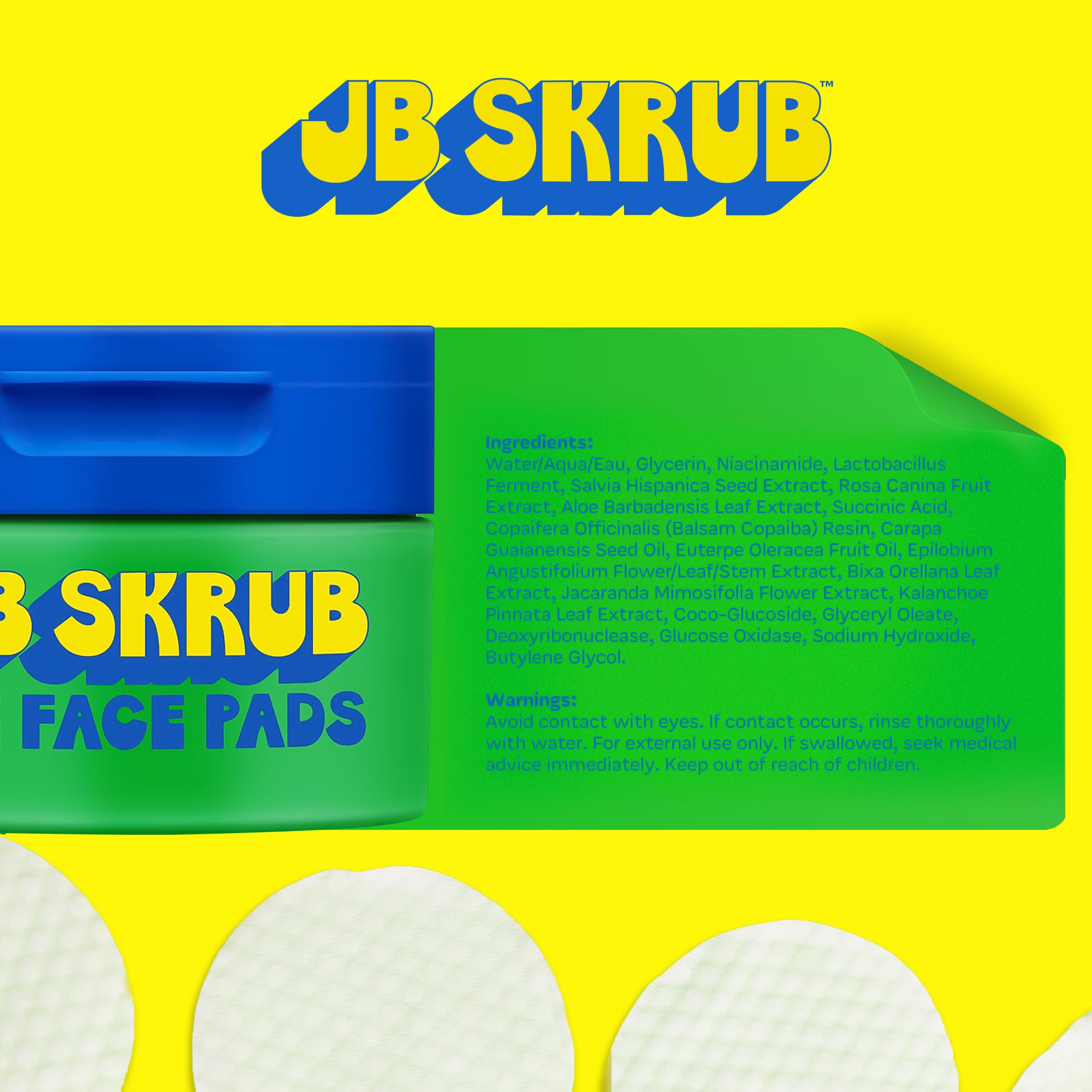 Aplicación suave JB SKRUB para limpieza diaria sin irritación.