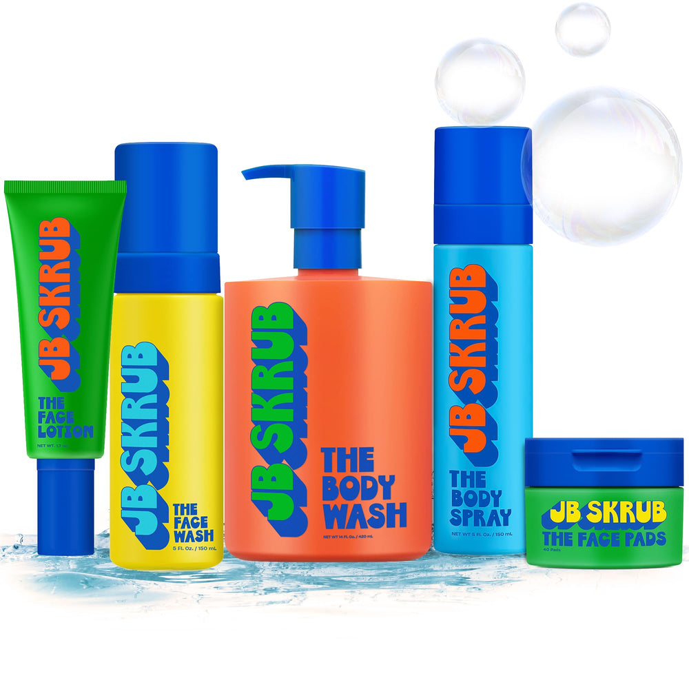 JB SKRUB gel de ducha infantil, espuma suave que hidrata y deja aroma cítrico.