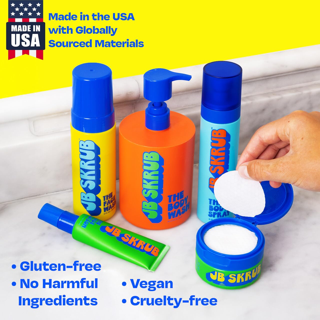 JB SKRUB loción facial para jóvenes, hidratante ligero que equilibra la piel.