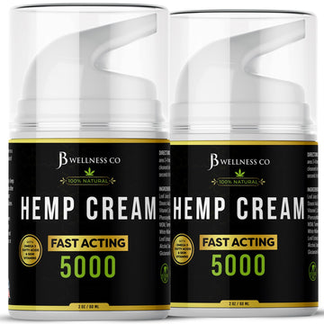 JB Wellness Co: crema de cáñamo, bote visible, alivio suave y no grasa.