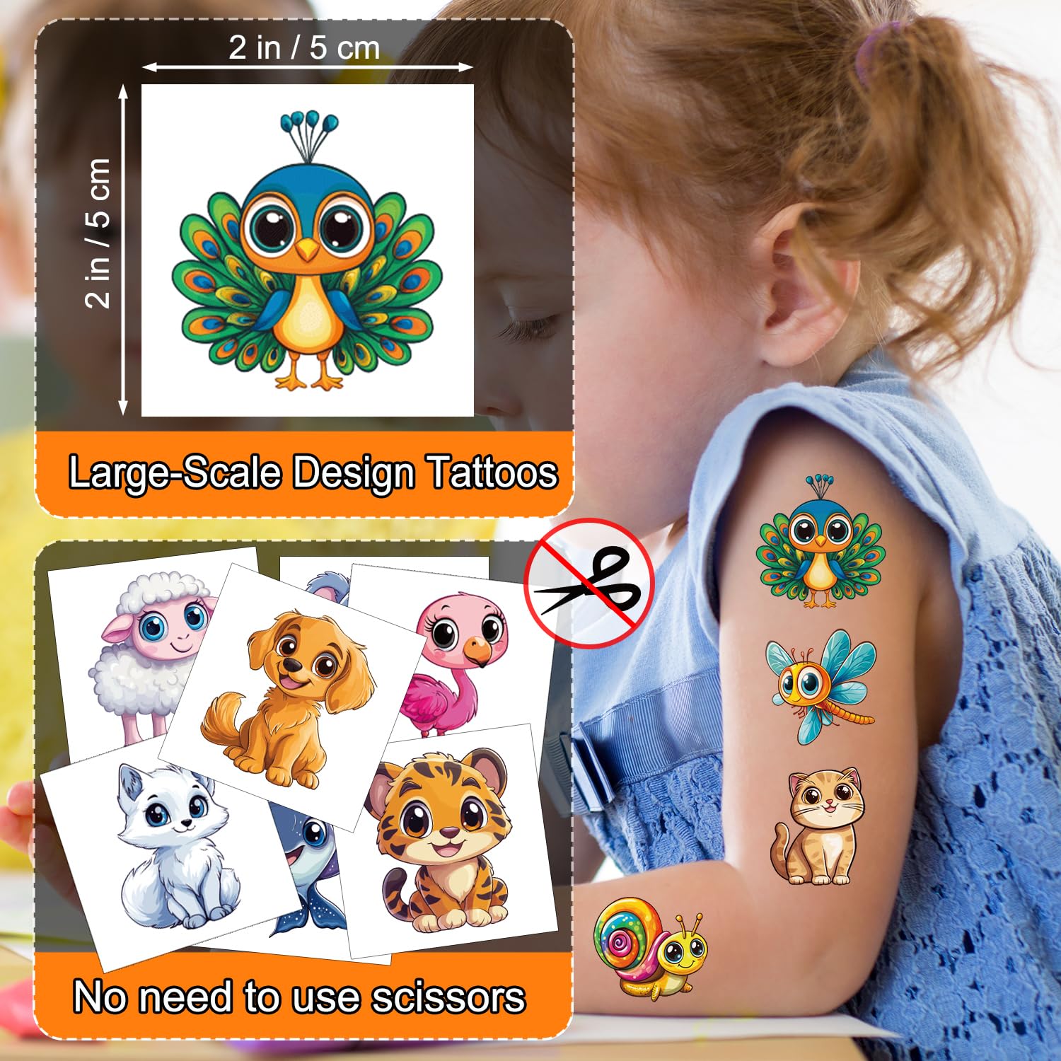 Tatuaje temporal JCFIRE de gallo para fiesta infantil