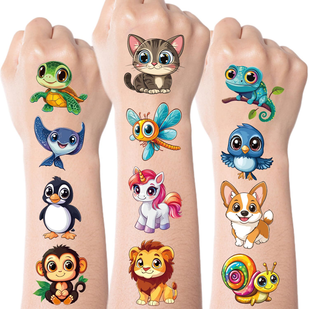 Tatuaje temporal JCFIRE de león de jungla para fiesta infantil