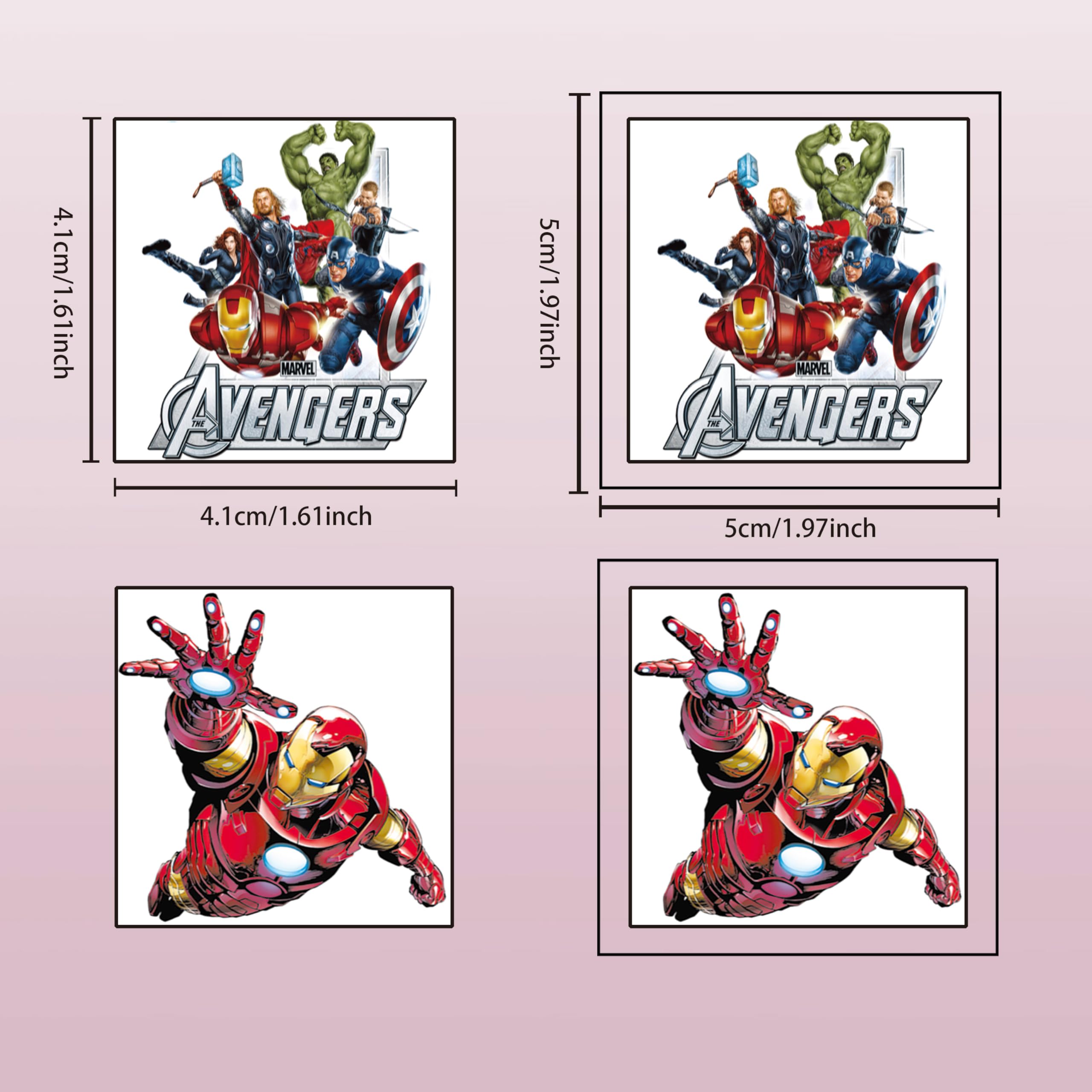 Aplicación fácil de JCQAYB Avengers; duraderos y seguros para piel sensible.