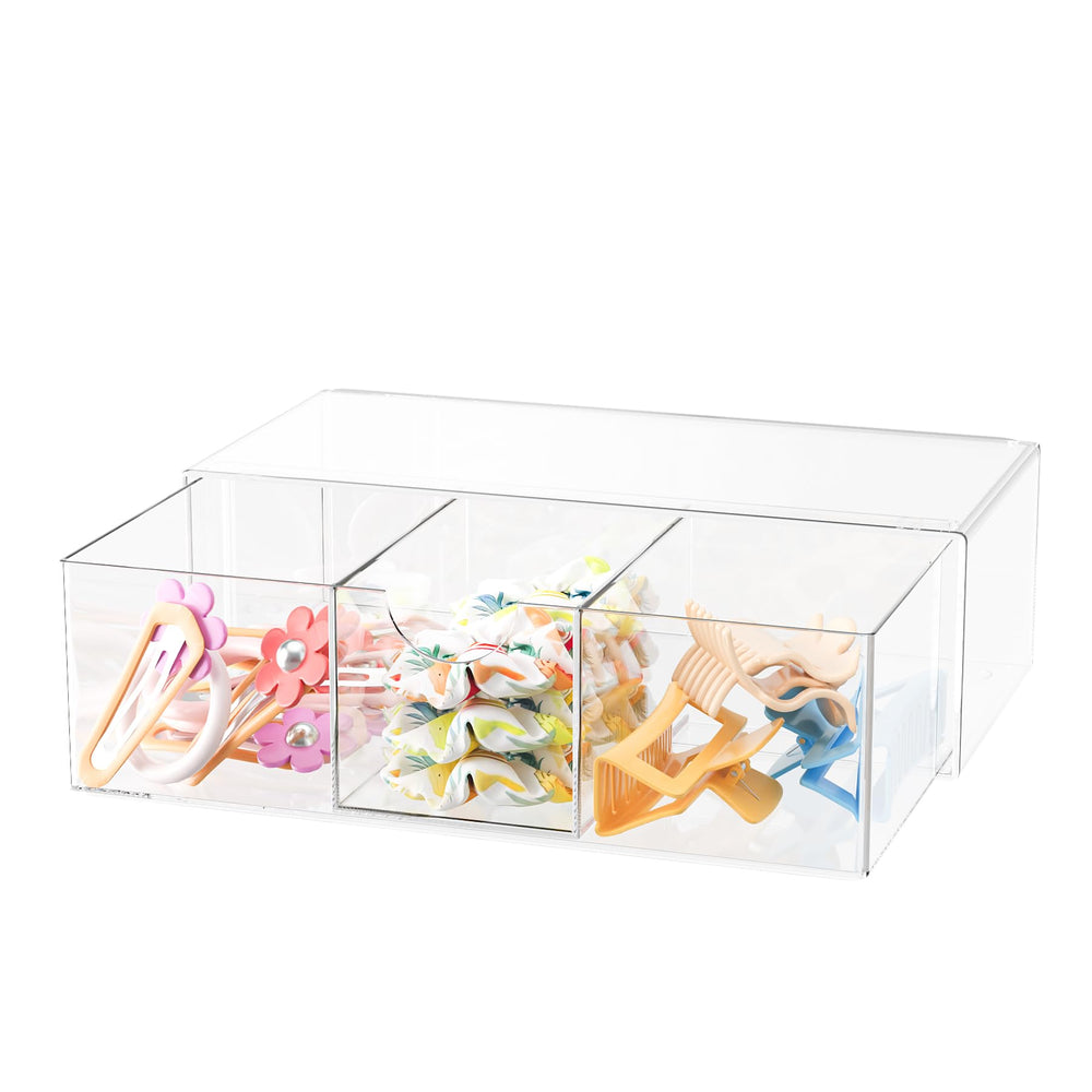 JDOTL organizador de accesorios para cabello, acrílico claro, visualiza gomas y lazos con claridad