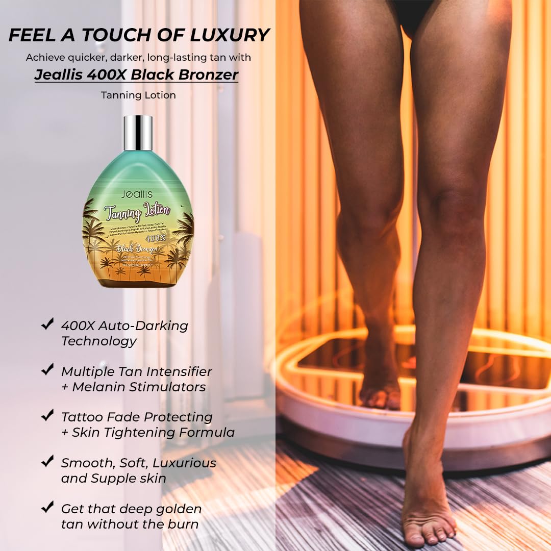 Jeallis Extreme Dark Lotion, bote bronceador sin DHA para tono dorado.