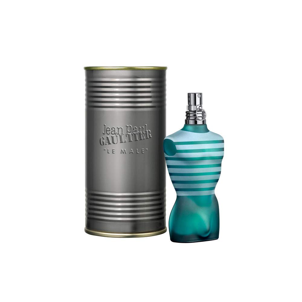 Jean Paul Gaultier Le Male botella frontal: aroma distintivo para presencia nocturna.