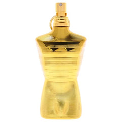 Empaque de Le Male Elixir Absolu Intense, diseño elegante para regalo y exhibición en tocador.