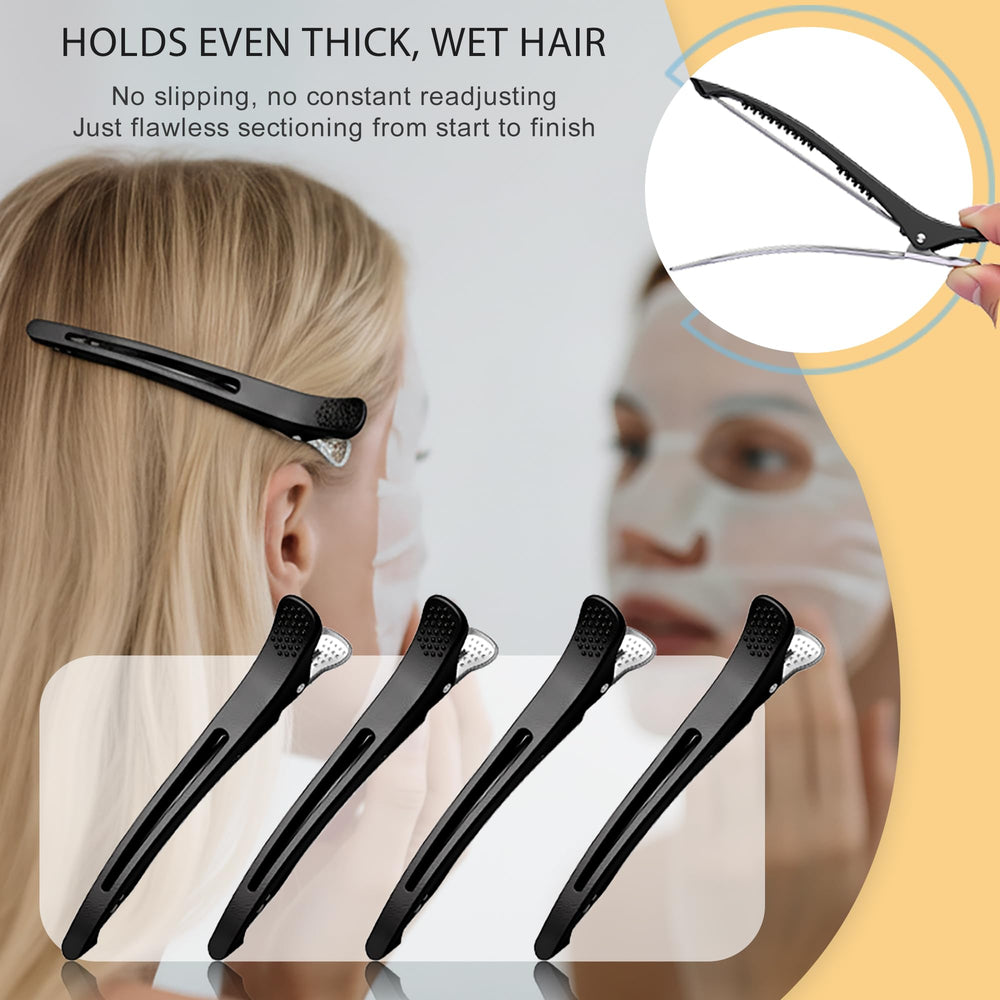 JECOLE pinzas pato para seccion sin dejar marcas en cabello fino