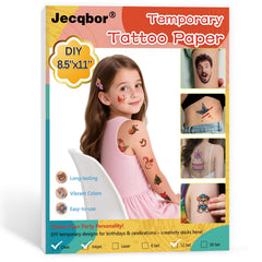 Tatuaje temporal Jecqbor impreso para impresora de tinta, 6 hojas