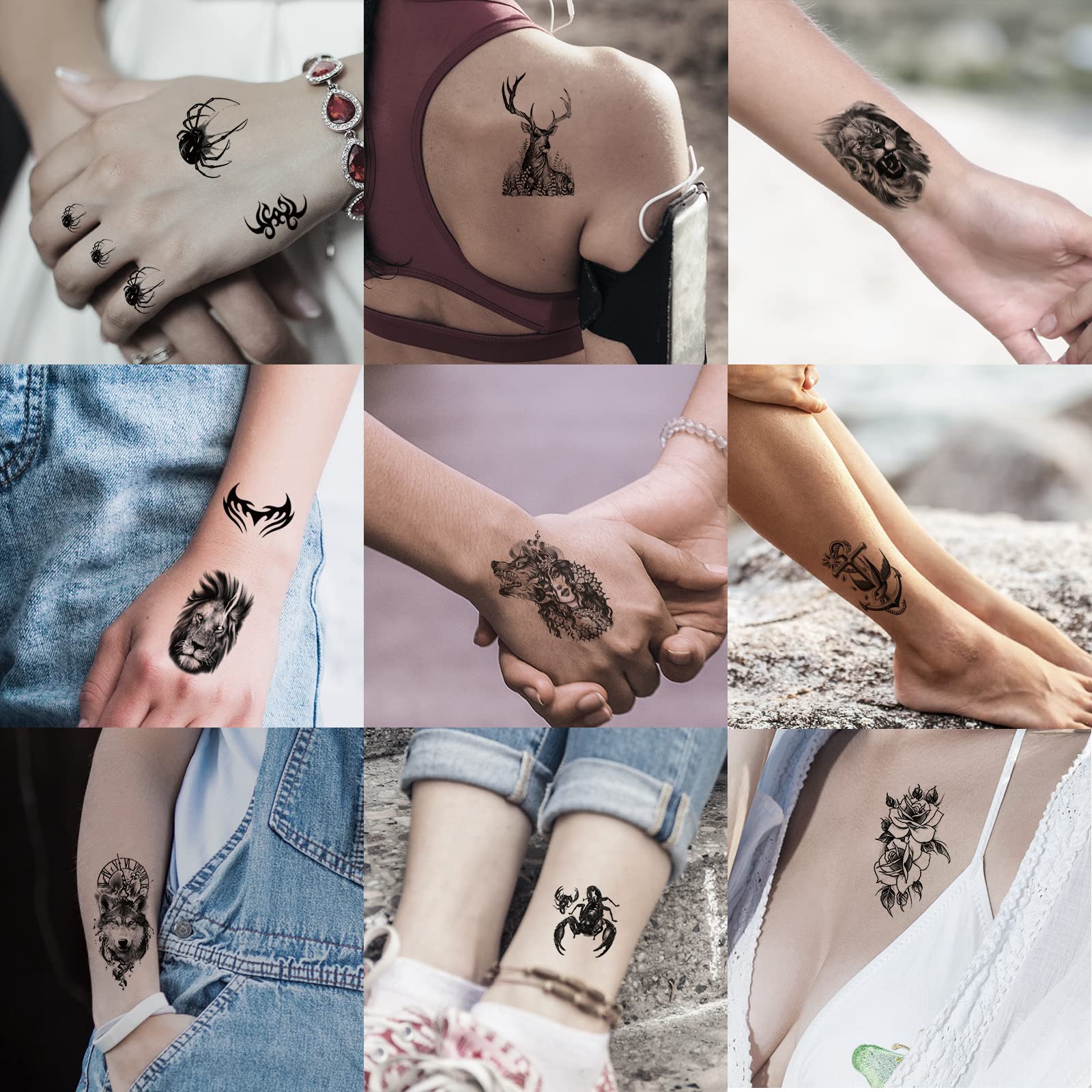 Tatuaje temporal de JEEFONNA con demonio tridimensional para detalles llamativos