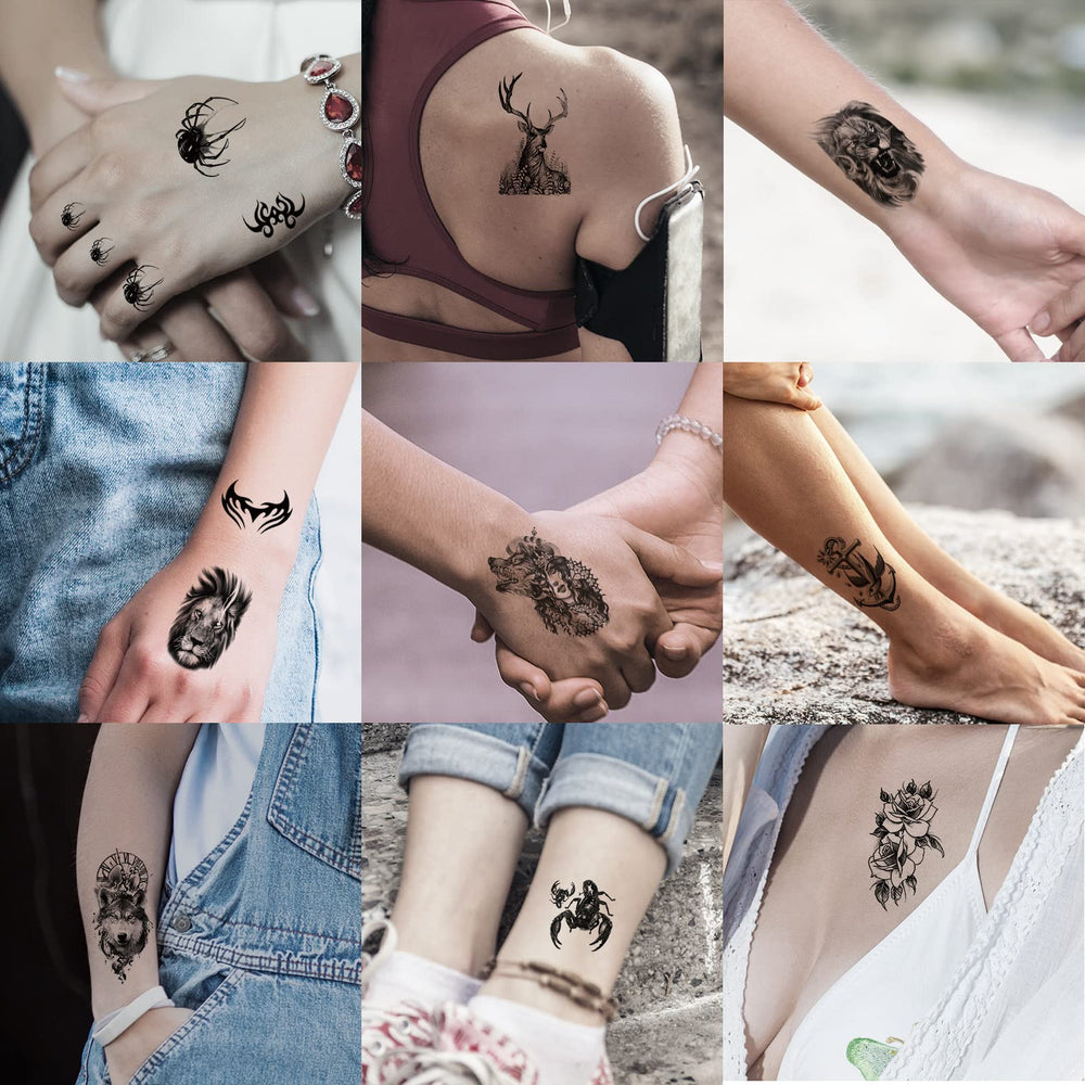 Tatuaje temporal de JEEFONNA con demonio tridimensional para detalles llamativos