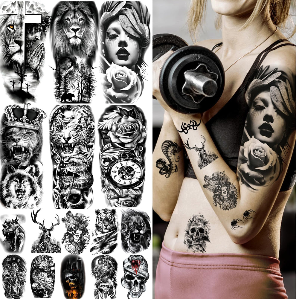 Tatuaje temporal de JEEFONNA con tigre tridimensional para destacar en fiestas