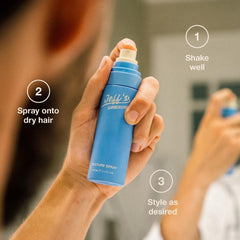 Ondas naturales y volumen mejoran con el spray de Jeff's Barbershop.
