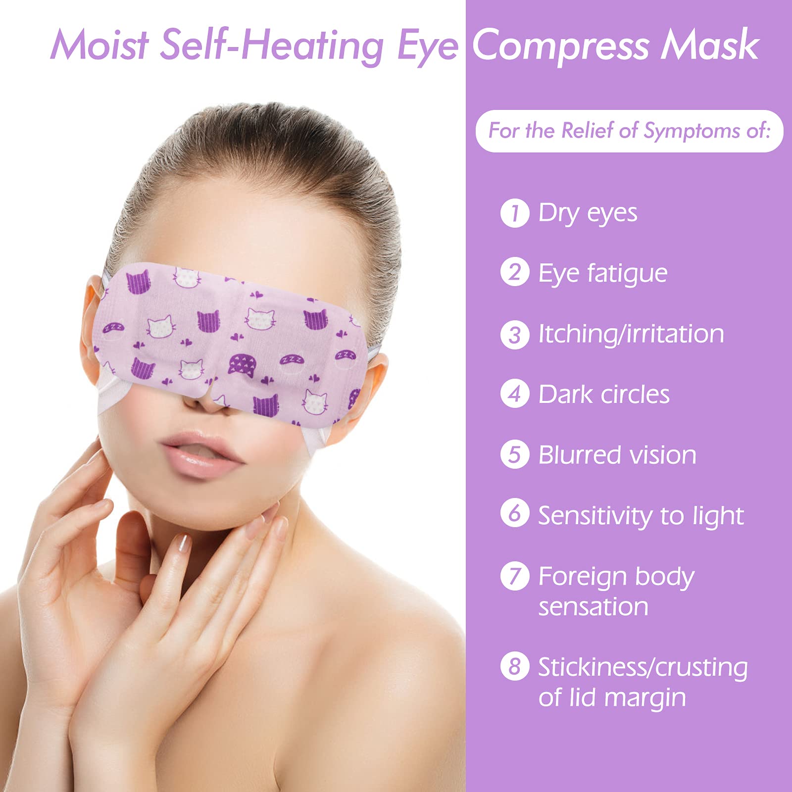 Mascarilla de ojos Jekeno mantiene calor constante 40–60 minutos.