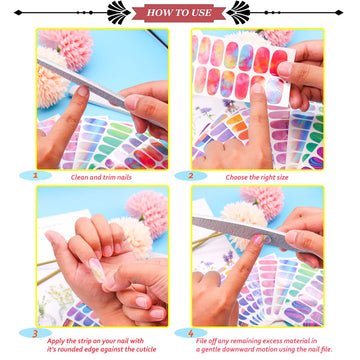 Jerclity: 12 hojas, 168 piezas, kit práctico para bricolaje de uñas.