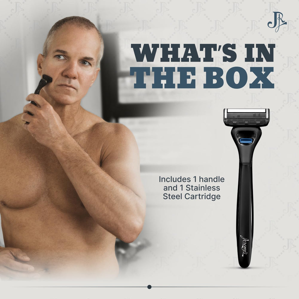 Jeremy's Razors: cabezal pivote para evitar cortes en contornos durante el afeitado.