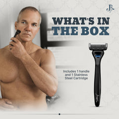 Jeremy's Razors: cabezal pivote para evitar cortes en contornos durante el afeitado.