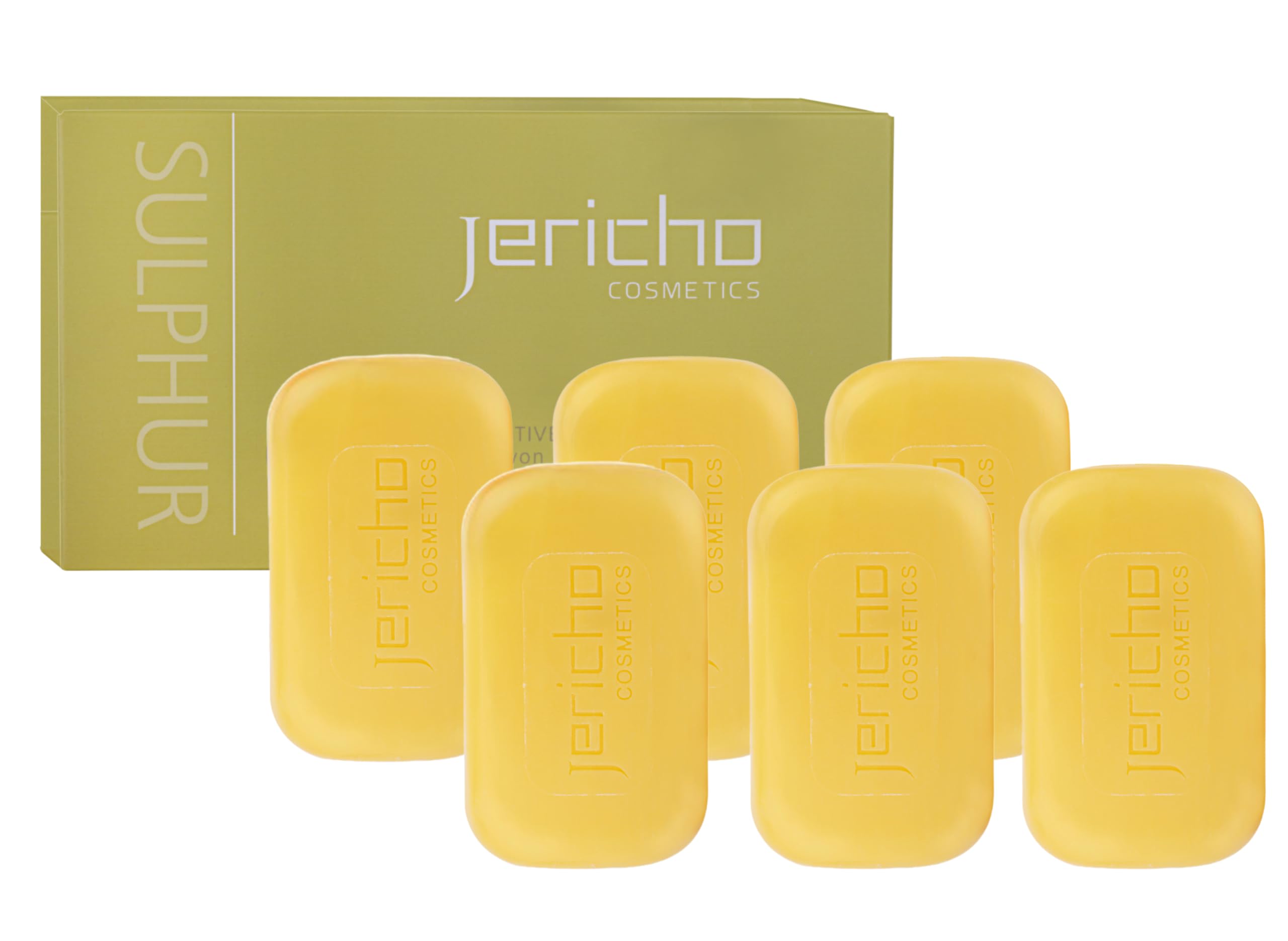 Jericho jabon azufre mar muerto con aceite de oliva, textura suave para rostro y cuerpo