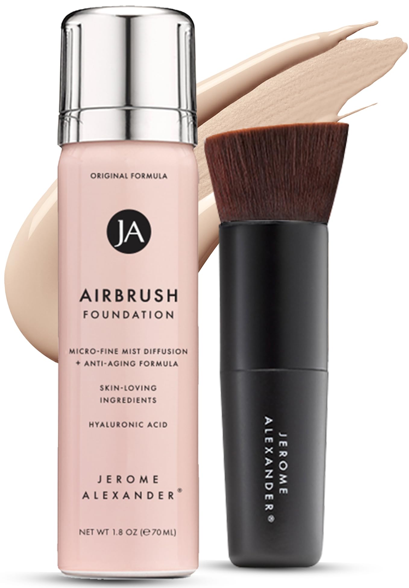 Jerome Alexander AirBrush Foundation — bouteille pour une application légère et couvrante durable