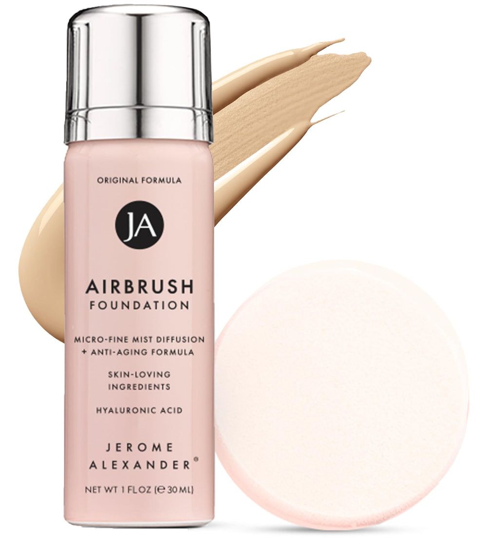 Jerome Alexander MagicMinerals fondo aerografiado mini: botella frente, ideal para retoques rápidos en cualquier lugar