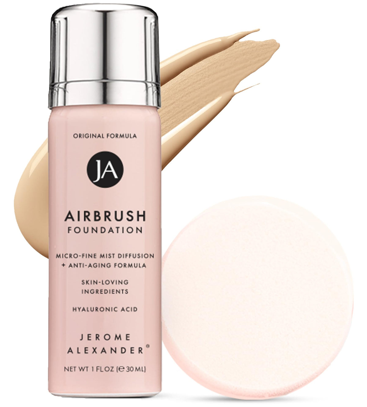 Jerome Alexander MagicMinerals fondo aerografiado mini: botella frente, ideal para retoques rápidos en cualquier lugar