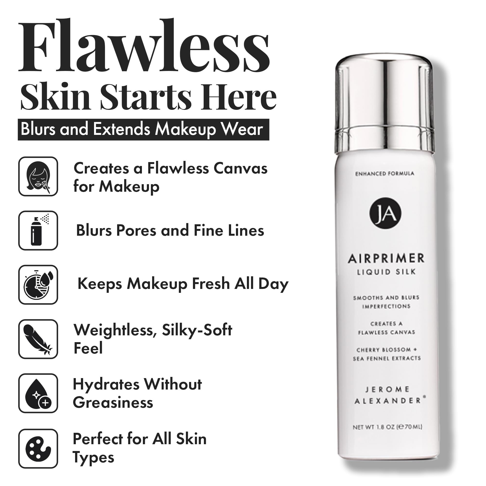 Jerome Alexander MagicMinerals LiquidSilk Air Primer textura ligera para una aplicación más fluida