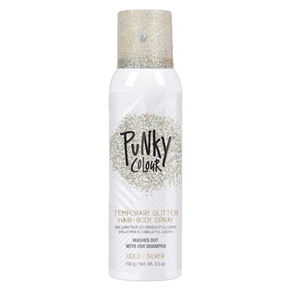 Jerome Russell Punky Glitter dorado para pelo y piel, brillo intenso para fiestas.
