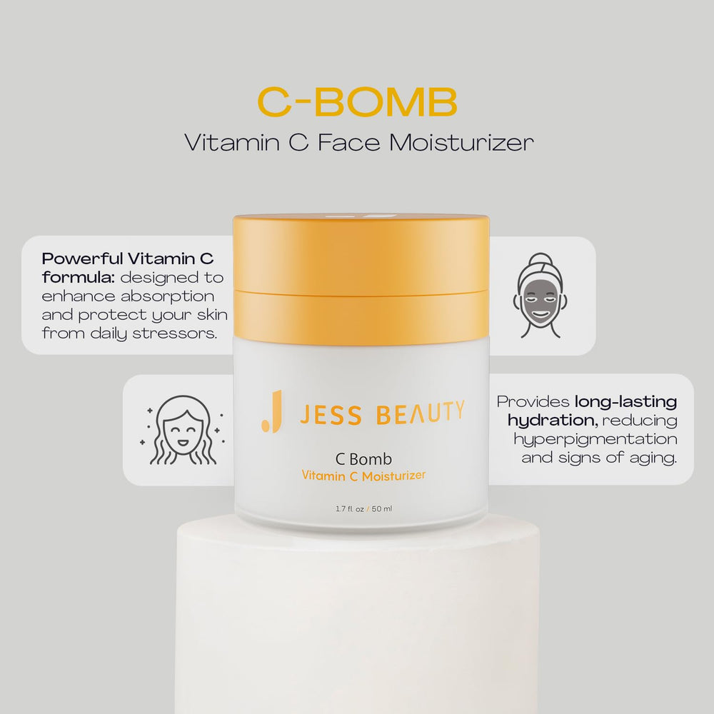 Vitamina C de JESS BEAUTY C Bomb para un brillo suave.