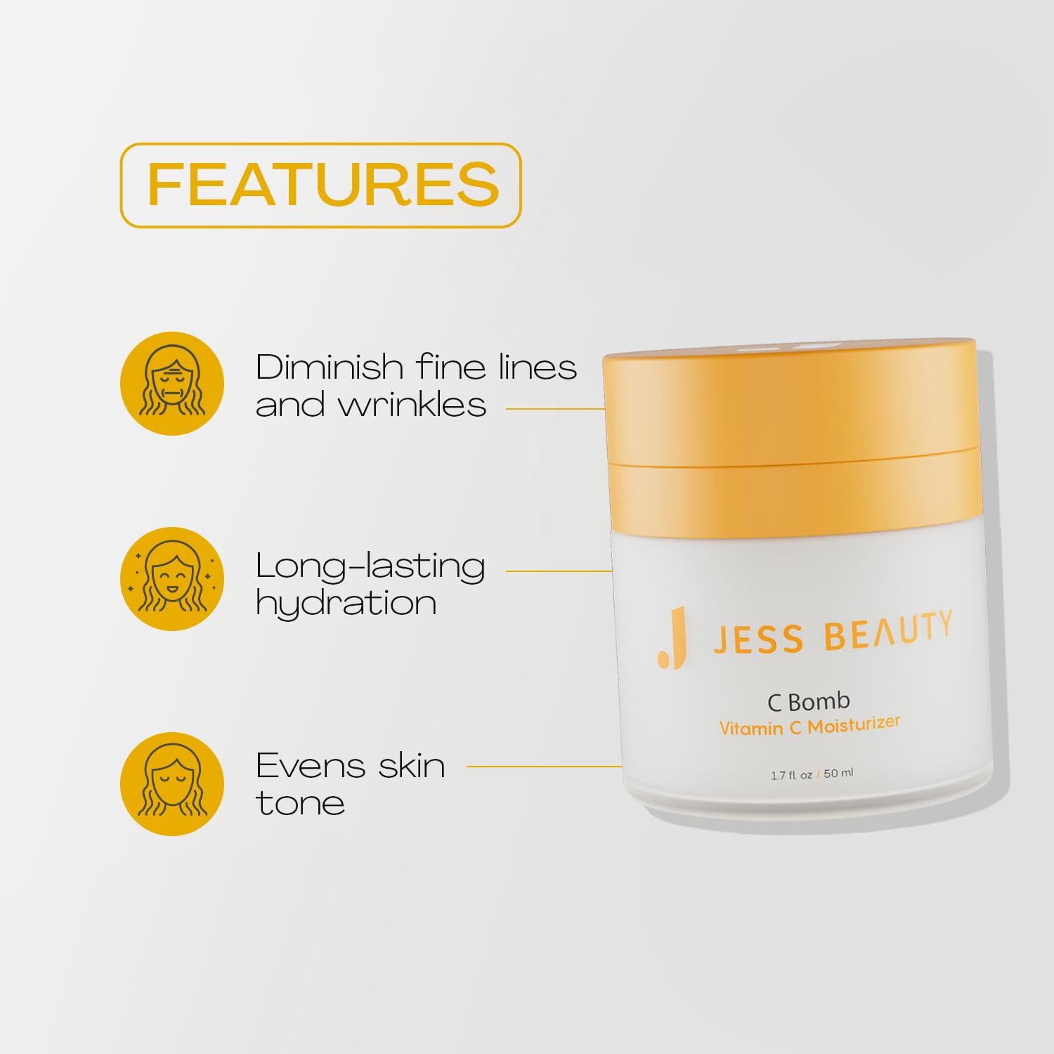 Textura cremosa de JESS BEAUTY C Bomb para una aplicación suave.