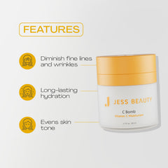 Textura cremosa de JESS BEAUTY C Bomb para una aplicación suave.