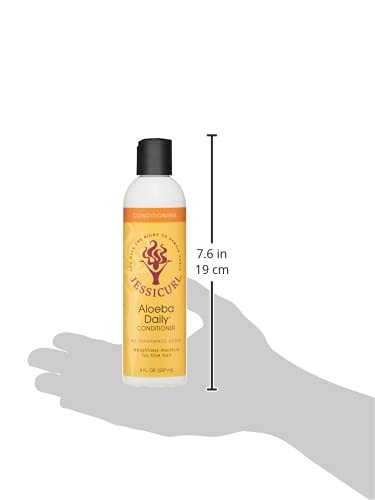 Aplicación de Jessicurl Aloeba Acondicionador Diario para desenredar y nutrir el cabello rizado sin peso