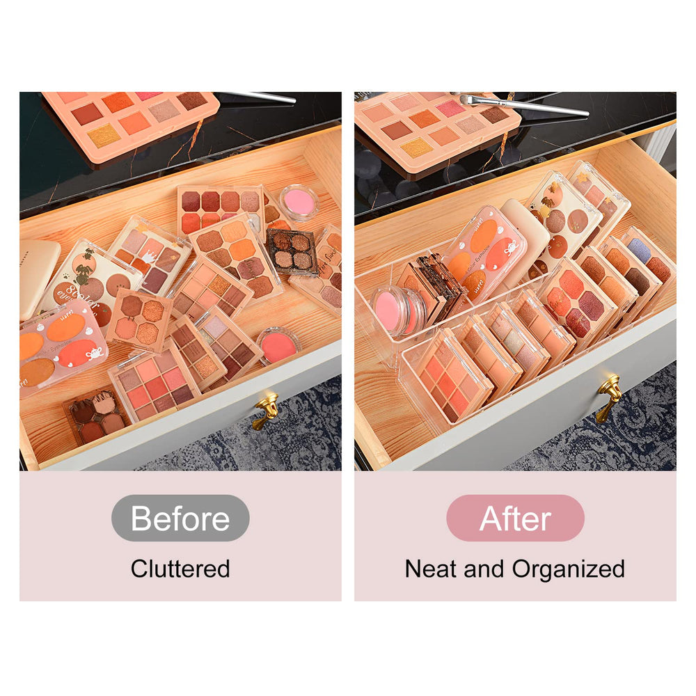 JessLab organizador acrílico 1 compartimento, compacto para cajón y cosméticos diarios