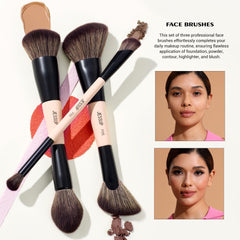 Brocha Jessup para polvos: doble punta para sellar maquillaje.