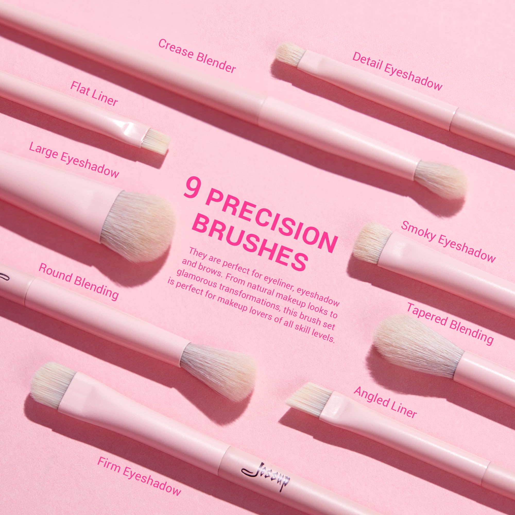 Brochas Jessup ojos sombras para colores intensos y difuminado preciso.