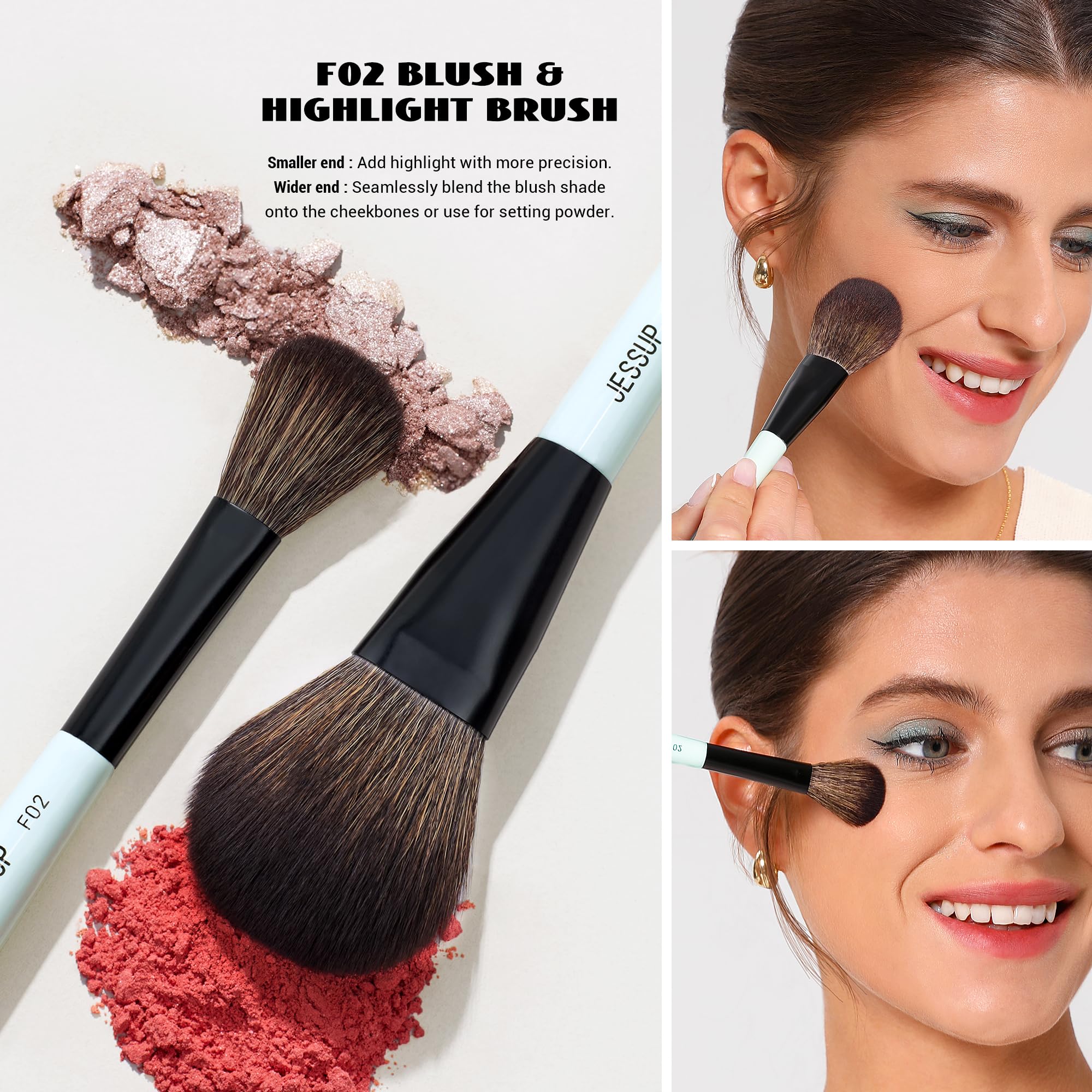 Jessup brochas de rostro azules concealer para cobertura natural
