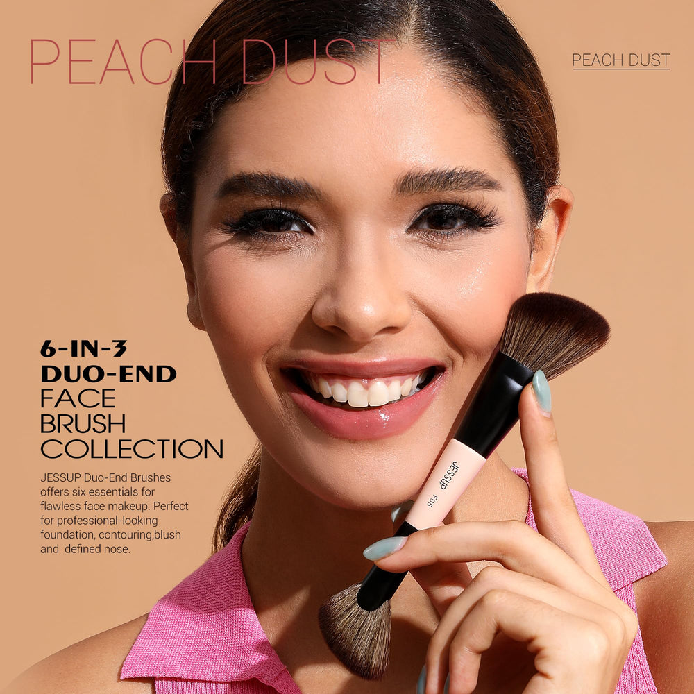 Pinceaux Jessup F04 fond et blush, finition naturelle et homogène.