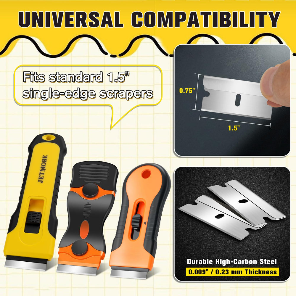 Jetmore hojas para eliminar pintura de vidrio con precision