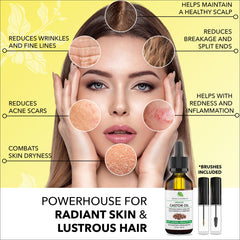 Jeune Naturelle aceite de ricino orgánico para cejas, mejora densidad y definición.